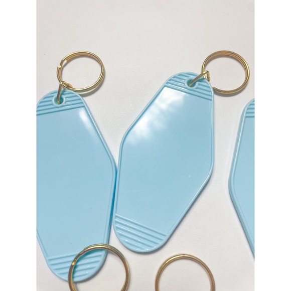 Light blue motel keychain blank kechain backpack tag diy keychain - Picture 3 of 7